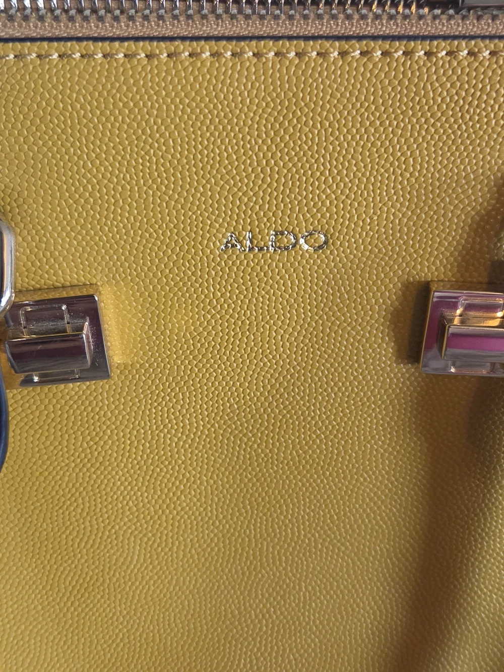 ALDO Yellow Structured Top-Handle Satchel